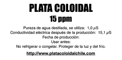 Etiqueta Frasco 15 ppm